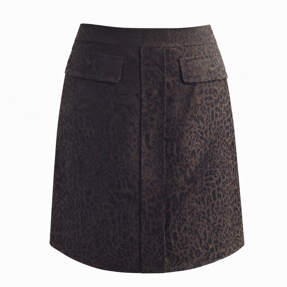 Ann Taylor Petite Leopard Print Straight Skirt Brown Black Size 4P